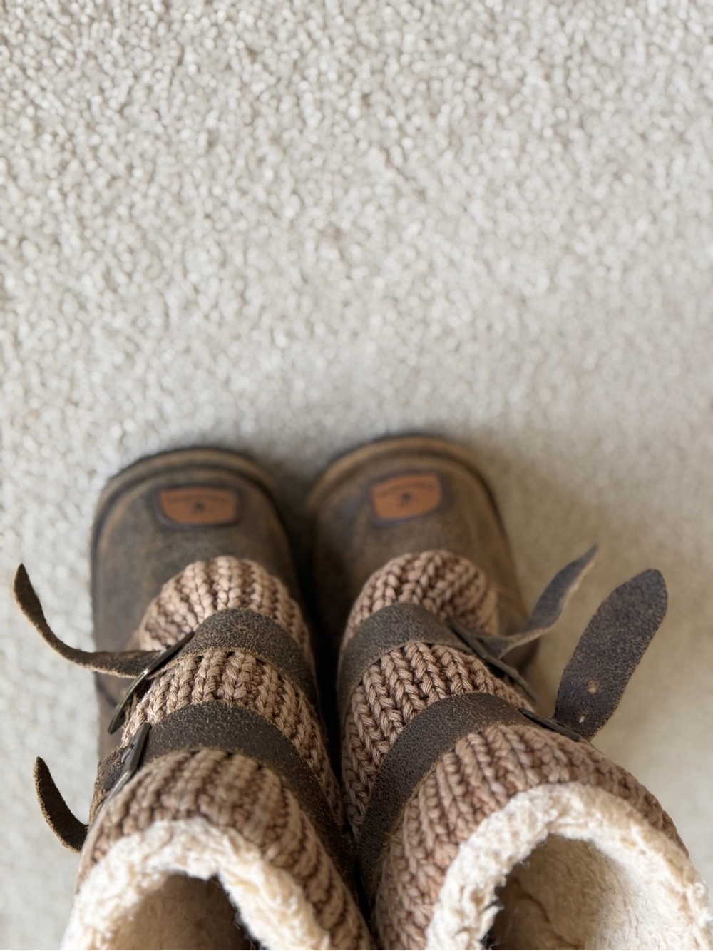 Bearpaw Boshie Brown Knit-Accent Mid-Calf Boots - Picture 4 of 6
